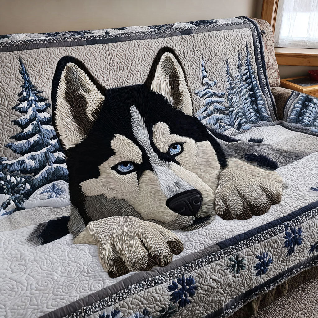 Blue-Eyed Guardian Quilted Sofa Cover VTQ-Myprintsy