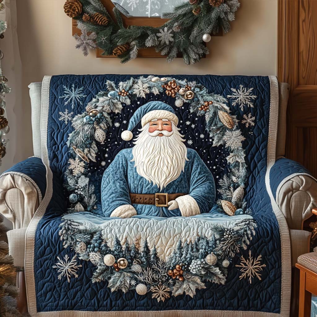 Blue Santa Night Quilted Sofa Cover VTQ-Myprintsy