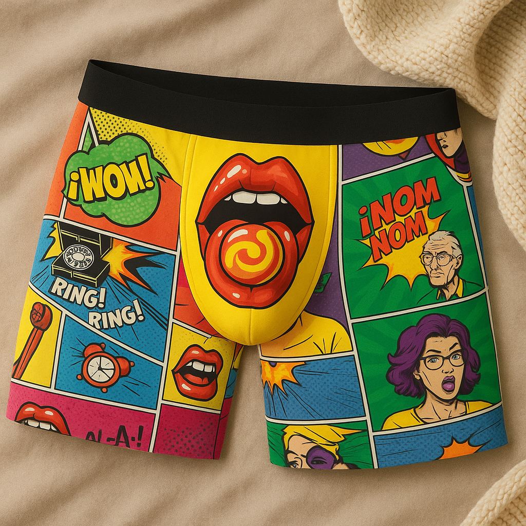 Bold Pop Art, WOW Your Drawer - Men's Boxer Briefs-Myprintsy