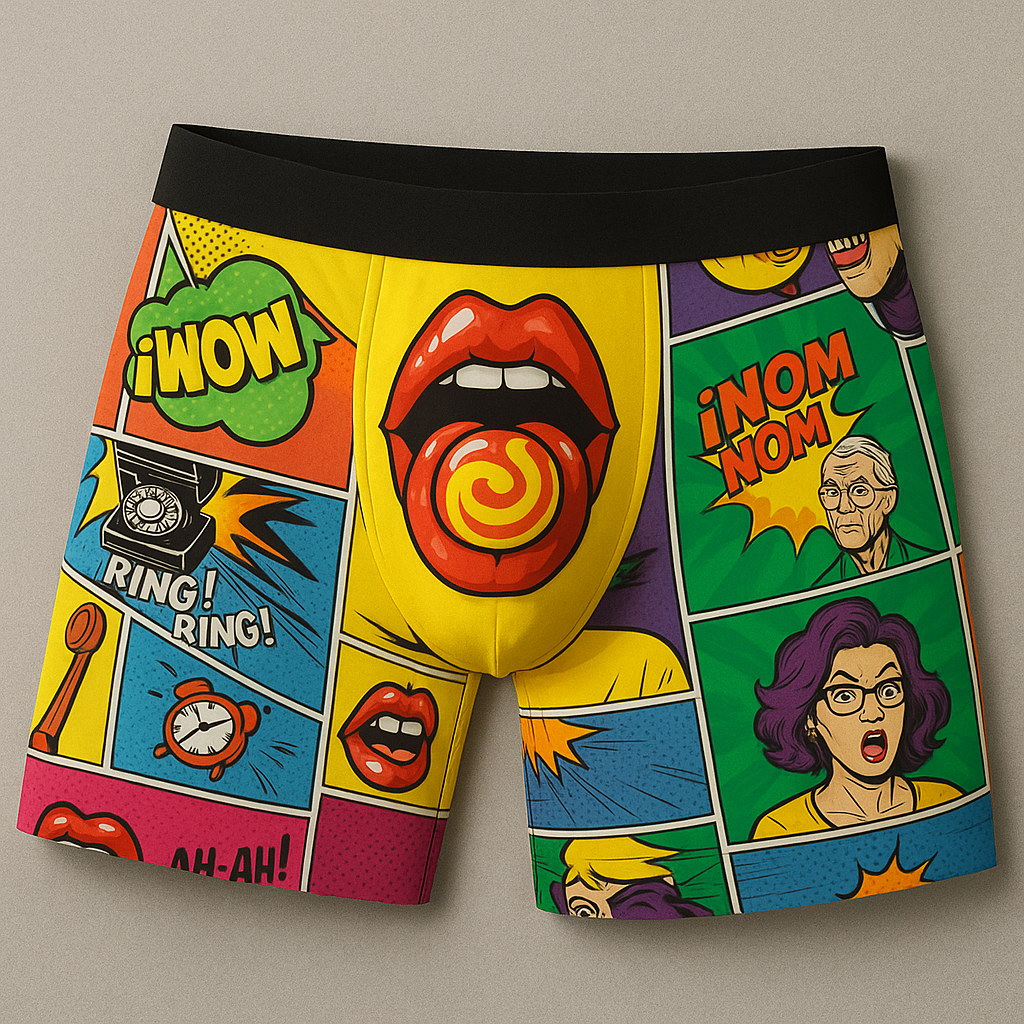 Bold Pop Art, WOW Your Drawer - Men's Boxer Briefs-Myprintsy