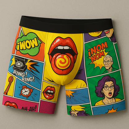 Bold Pop Art, WOW Your Drawer - Men's Boxer Briefs-Myprintsy
