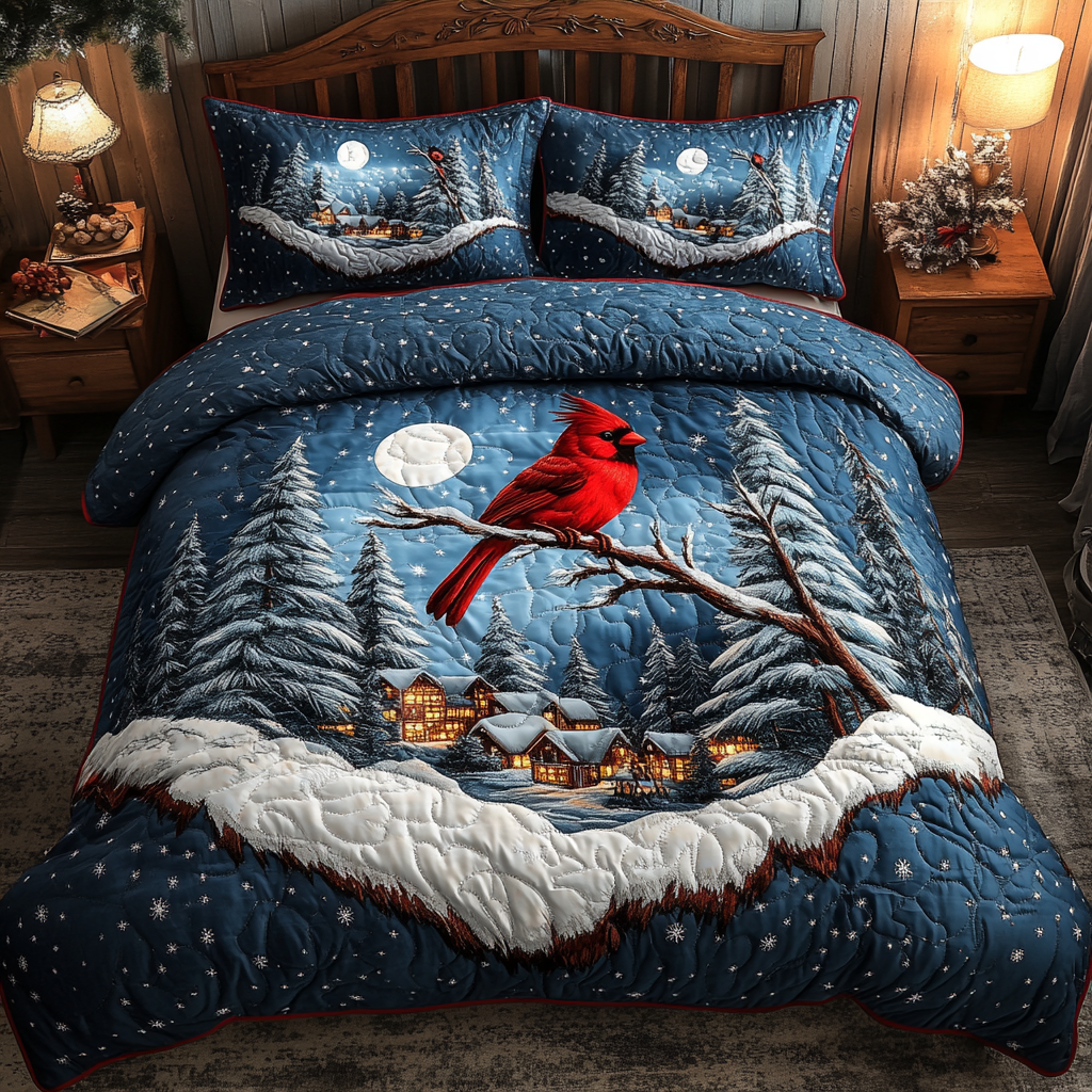Bold in Red -Piece Quilted Bedding Set VTQ-Myprintsy