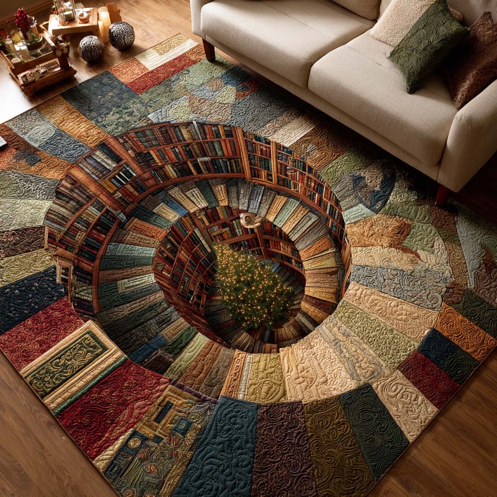 Bookish Christmas Area Rug VTQ-Myprintsy