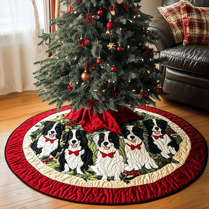 Border Collie Christmas Quilted Christmas Tree Skirt-Myprintsy
