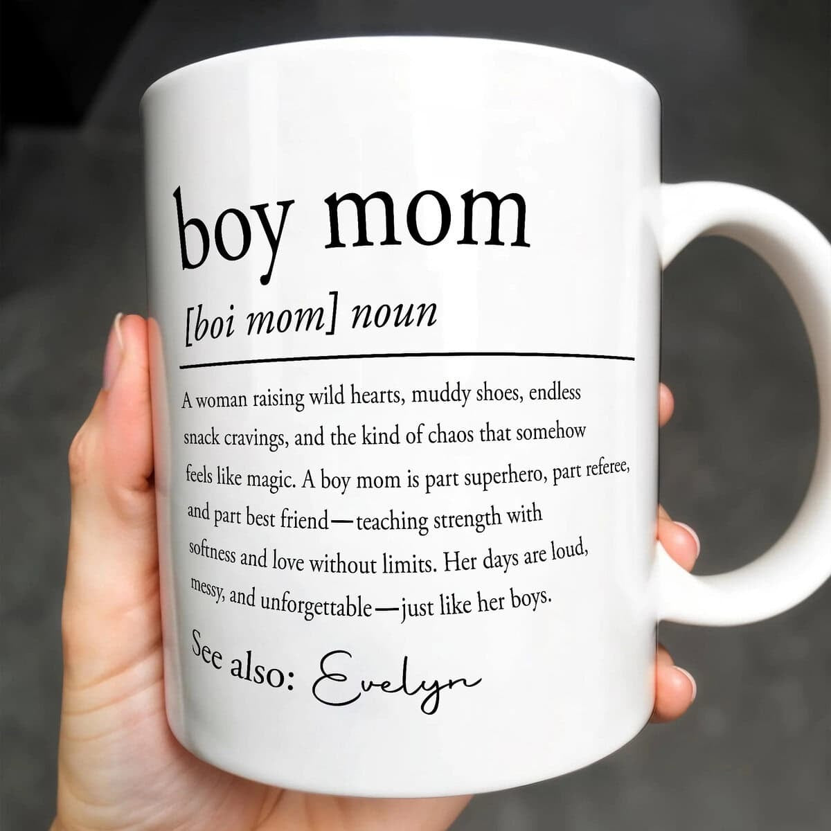 Boy Mom Dictionary Definition, Personalized Custom Coffee Mug, Gift for Mom-Myprintsy