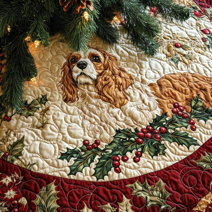 Bright Spaniel Quilted Christmas Tree Skirt VTQ-Myprintsy