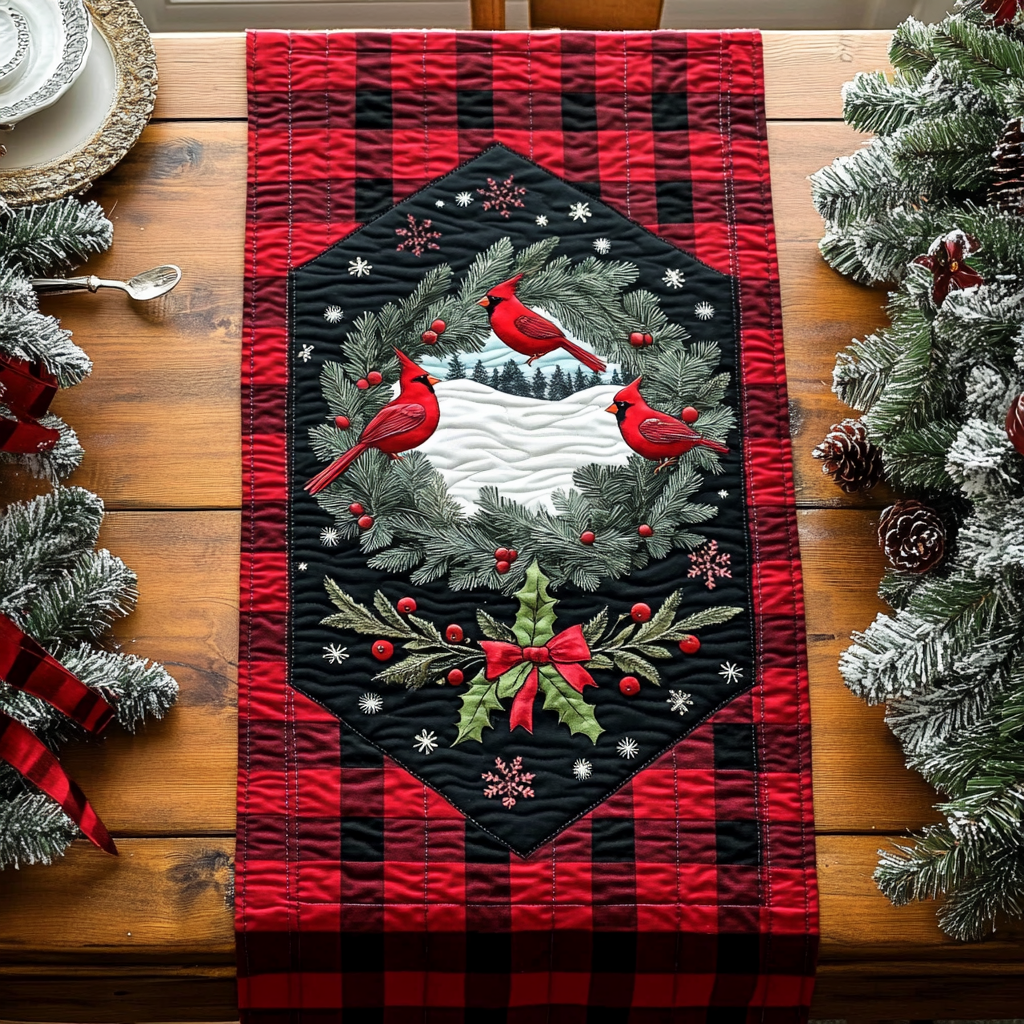 Bright Wings of Winter Quilted Table Runner VTQ-Myprintsy