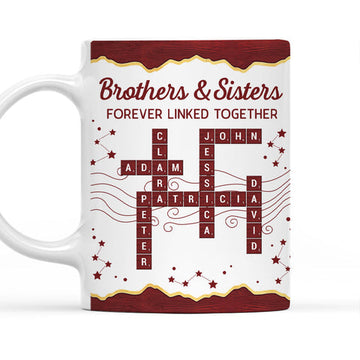 Brothers & Sisters Forever Linked Together - Personalized Coffee Mug-Myprintsy