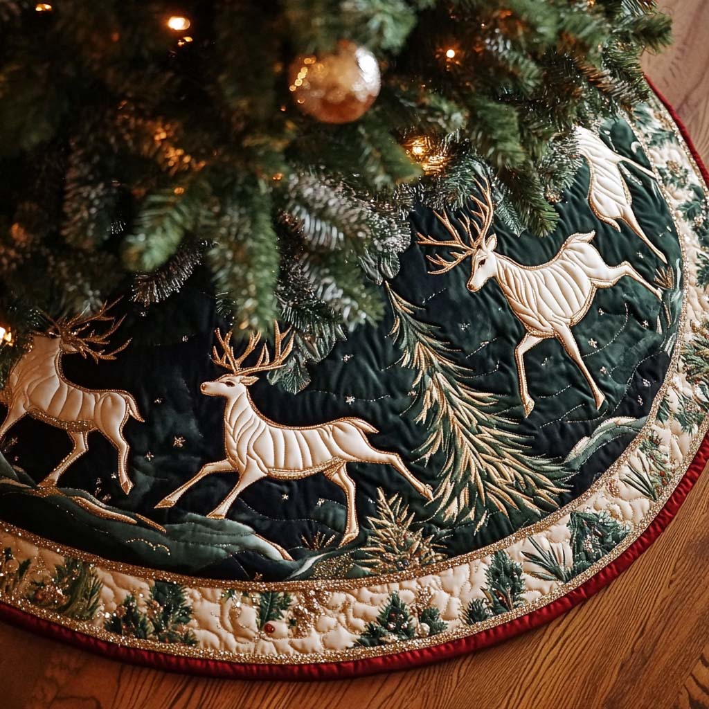 Brown Nose Christmas Quilted Tree Skirt VTQ-Myprintsy