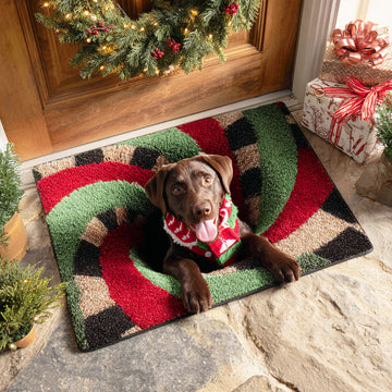 Brown Vortex Pup Doormat VTQ-Myprintsy