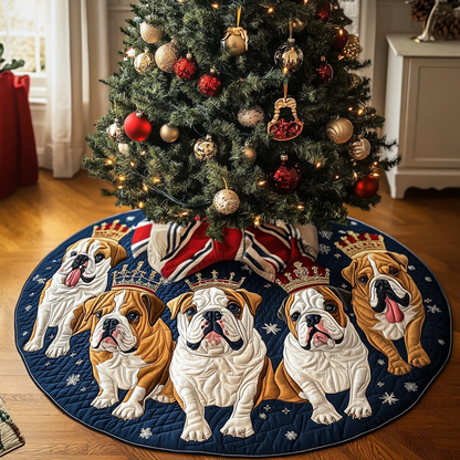 Bulldog Christmas Charm Christmas Quilted Tree Skirt VTQ-Myprintsy