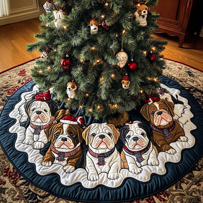 Bulldog Christmas Quilted Tree Skirt VTQ-Myprintsy