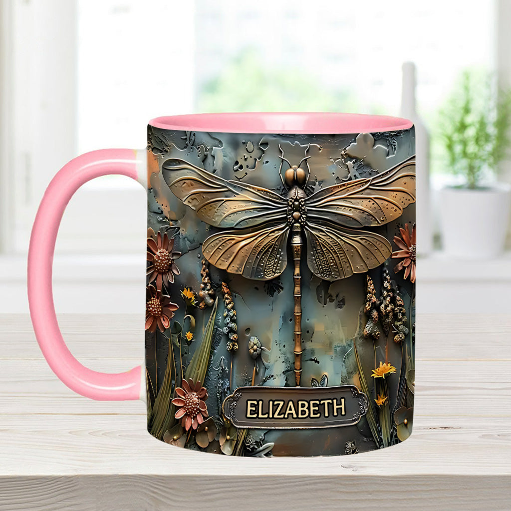 Butterfly Dragonfly Hummingbird - Personalized Gardening Accent Mug-Myprintsy