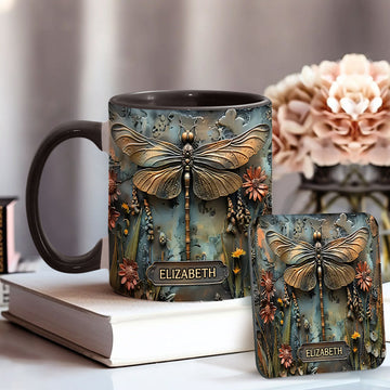 Butterfly Dragonfly Hummingbird - Personalized Gardening Accent Mug-Myprintsy