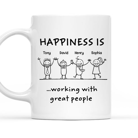 Happiness Is Working With Great People - Personalized Coffee Mug