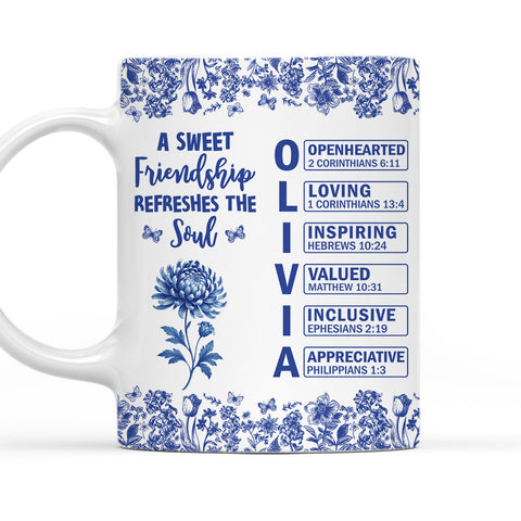 A Sweet Friendship Refreshes The Soul - Personalized Coffee Mug