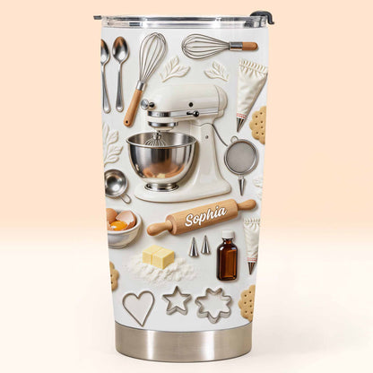 Baking Themed - Personalized Stainless Steel Tumbler - Gift For Bakers