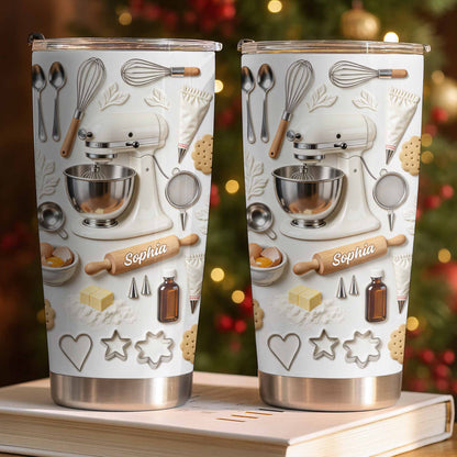 Baking Themed - Personalized Stainless Steel Tumbler - Gift For Bakers