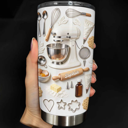 Baking Themed - Personalized Stainless Steel Tumbler - Gift For Bakers