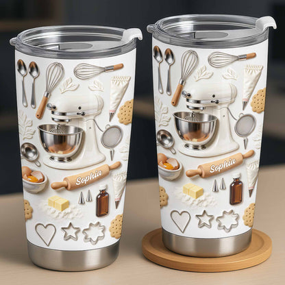 Baking Themed - Personalized Stainless Steel Tumbler - Gift For Bakers