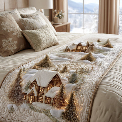Cabin Noel Quilted Bed Runner VTQ-Myprintsy