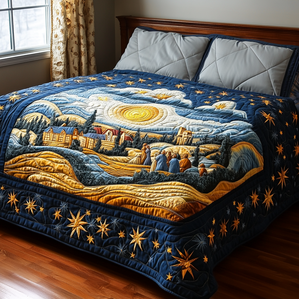 Calm And Bright Quilted Blanket VTQ-Myprintsy
