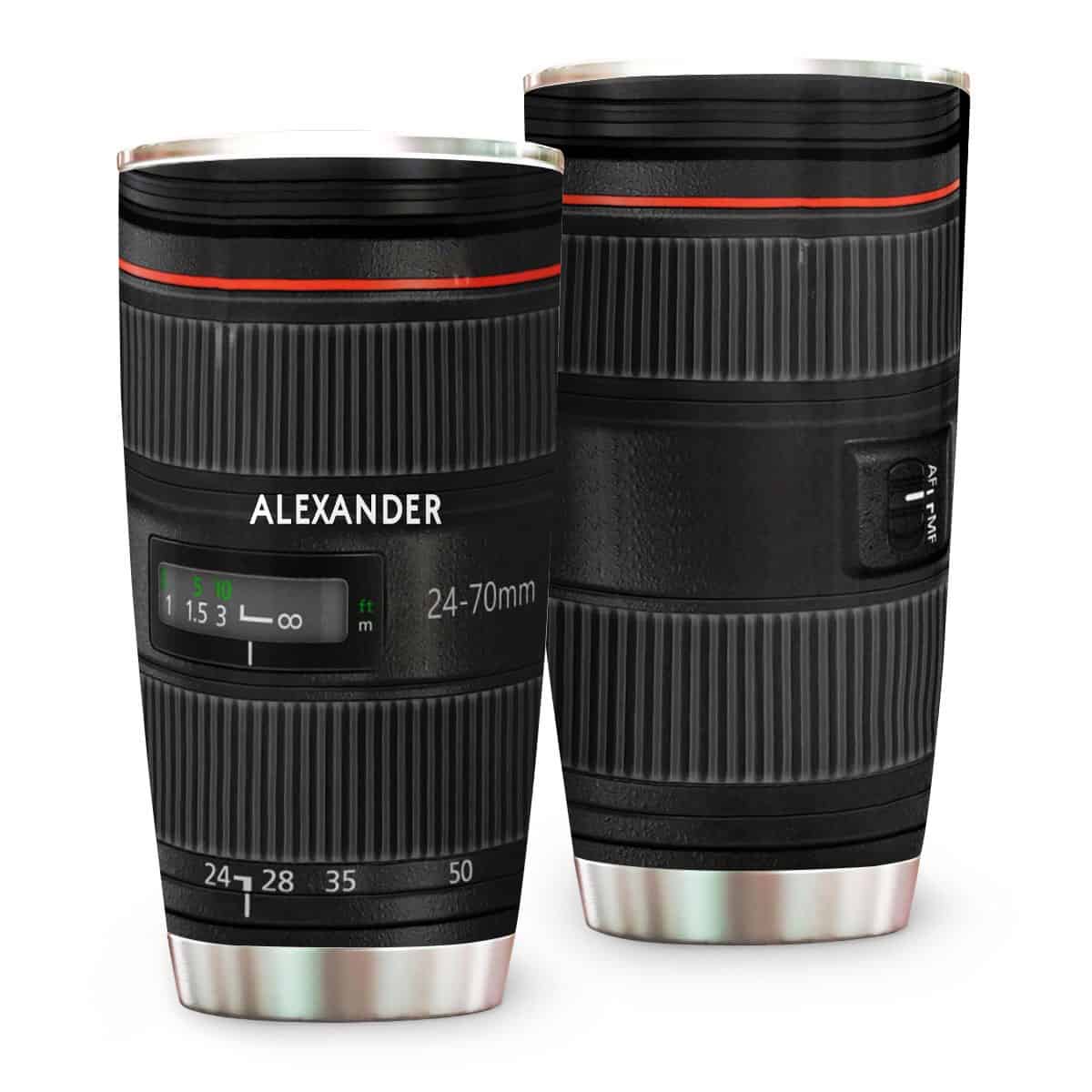 Camera Lens - Personalized Tumbler Cup - Gift for Photographer-Myprintsy