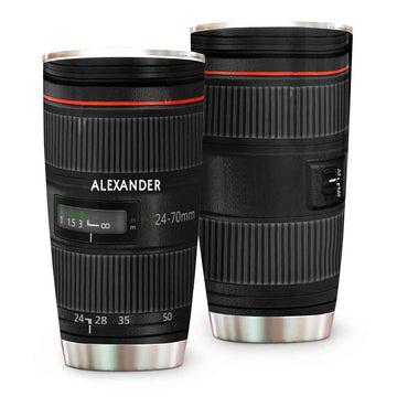 Camera Lens - Personalized Tumbler Cup - Gift for Photographer-Myprintsy