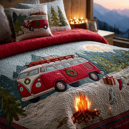 Campfire Christmas -Piece Quilted Bedding Set VTQ-Myprintsy