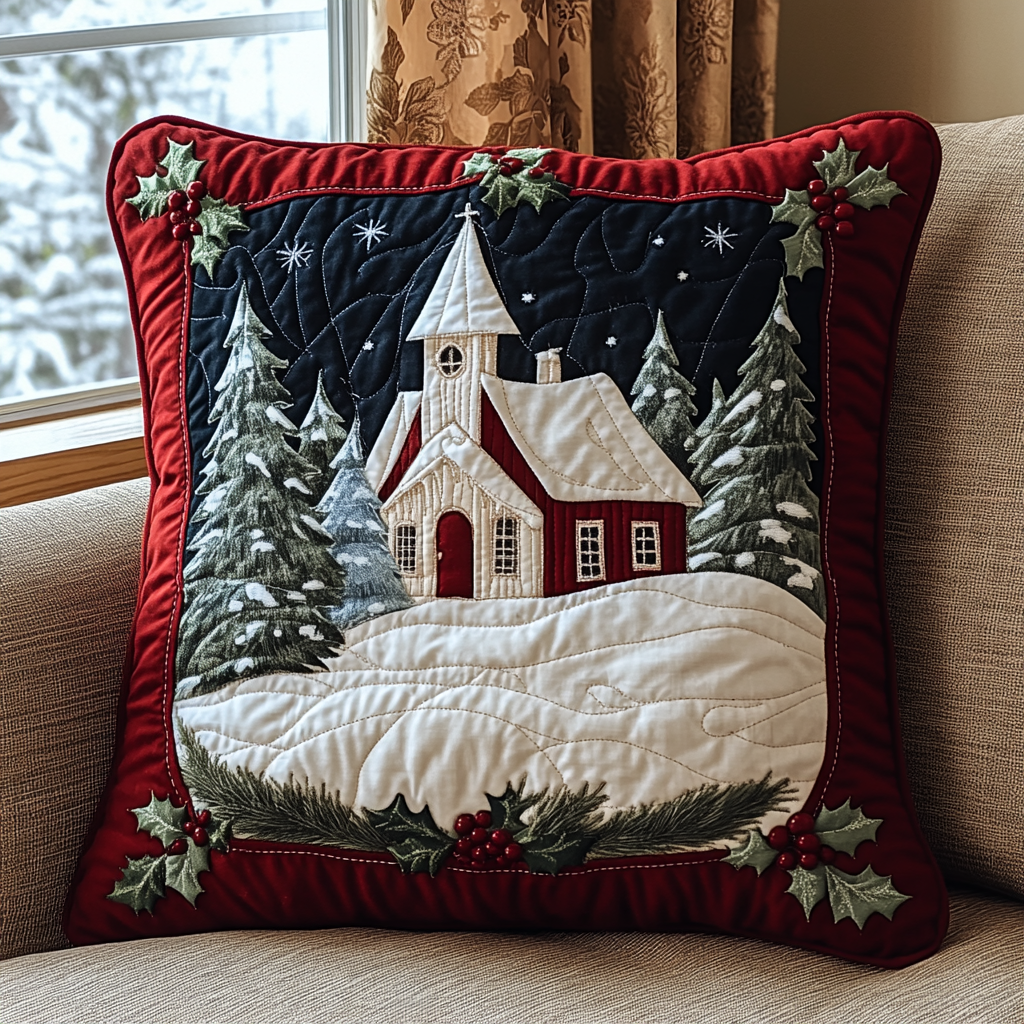 Candlelight Church Quilted Pillow Case VH VTQ-Myprintsy
