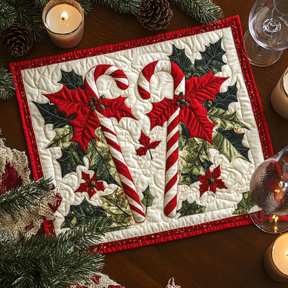 Candy Cane Bliss Quilted Placemat VTQ-Myprintsy