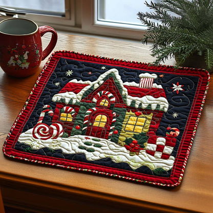 Candy Cane Cabin Quilted Placemat VTQ-Myprintsy