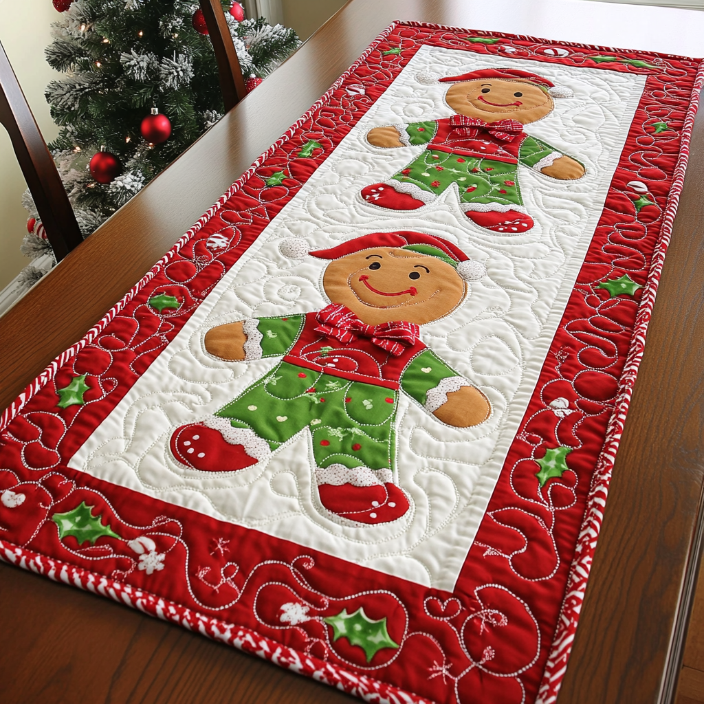 Candy Cane Cottage Quilted Table Runner VTQ-Myprintsy