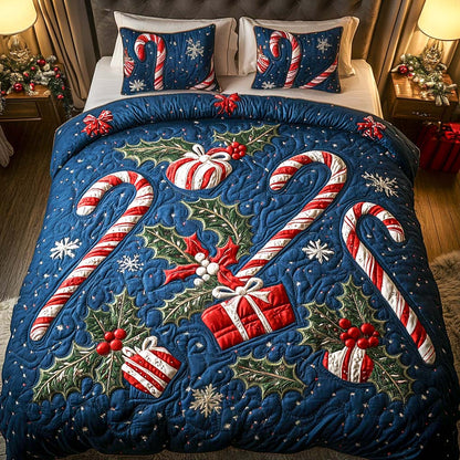 Candy Cane Dreams -Piece Quilted Bedding Set VTQ-Myprintsy