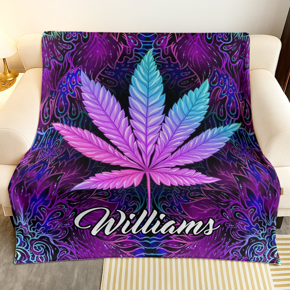 Cannabis Leaf - Personalized Blanket-Myprintsy