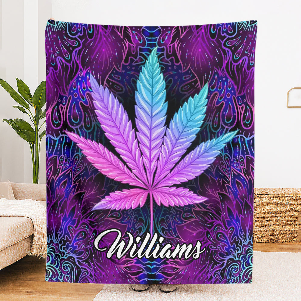 Cannabis Leaf - Personalized Blanket-Myprintsy