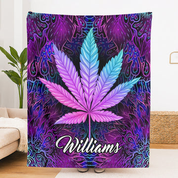 Cannabis Leaf - Personalized Blanket-Myprintsy