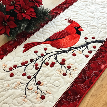 Cardinal Christmas Serenade Quilted Table Runner VTQ-Myprintsy