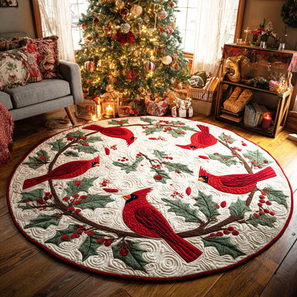 Cardinal Dance Quilted Round Mat VTQ-Myprintsy