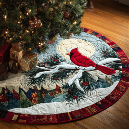 Cardinal Haven Christmas Quilted Tree Skirt-Myprintsy