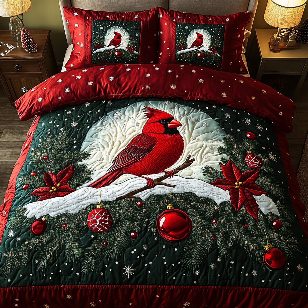 Cardinal Haven -Piece Quilted Bedding Set VTQ-Myprintsy