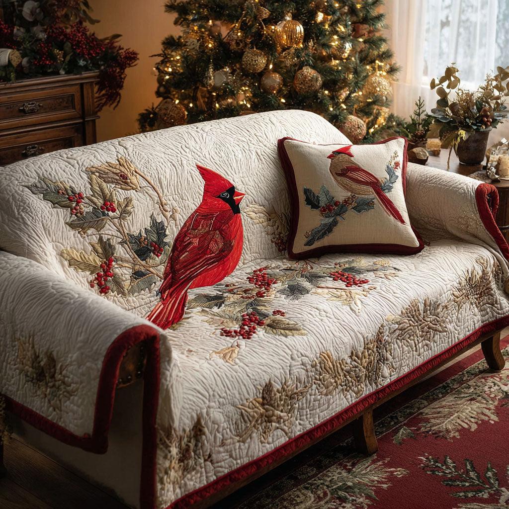 Cardinal Joy Quilted Sofa Cover VTQ-Myprintsy