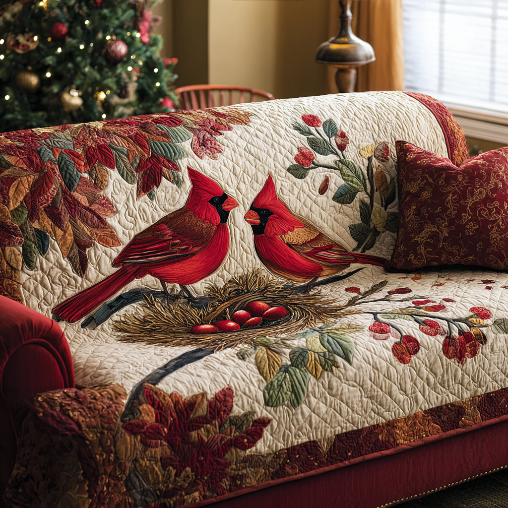 Cardinal Joy Quilted Sofa Cover VTQ-Myprintsy