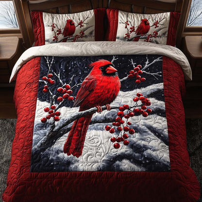 Cardinal Magic -Piece Quilted Bedding Set VTQ-Myprintsy