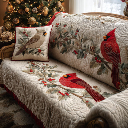 Cardinal Meadow Quilted Sofa Cover VTQ-Myprintsy