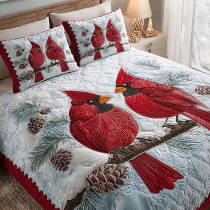 Cardinal Nest -Piece Quilted Bedding Set VTQ-Myprintsy