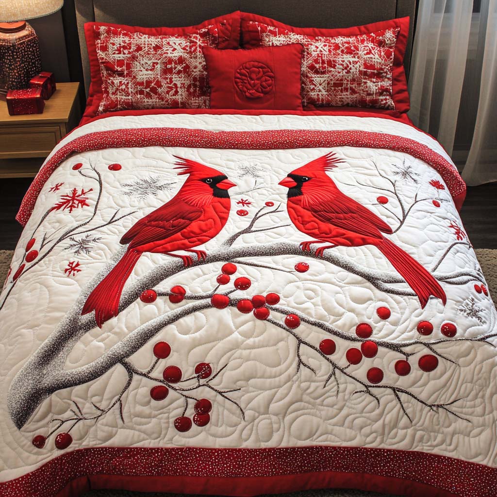 Cardinal Peace -Piece Quilted Bedding Set VTQ-Myprintsy