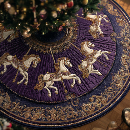 Carousel Horse Dream Quilted Christmas Tree Skirt HH-Myprintsy