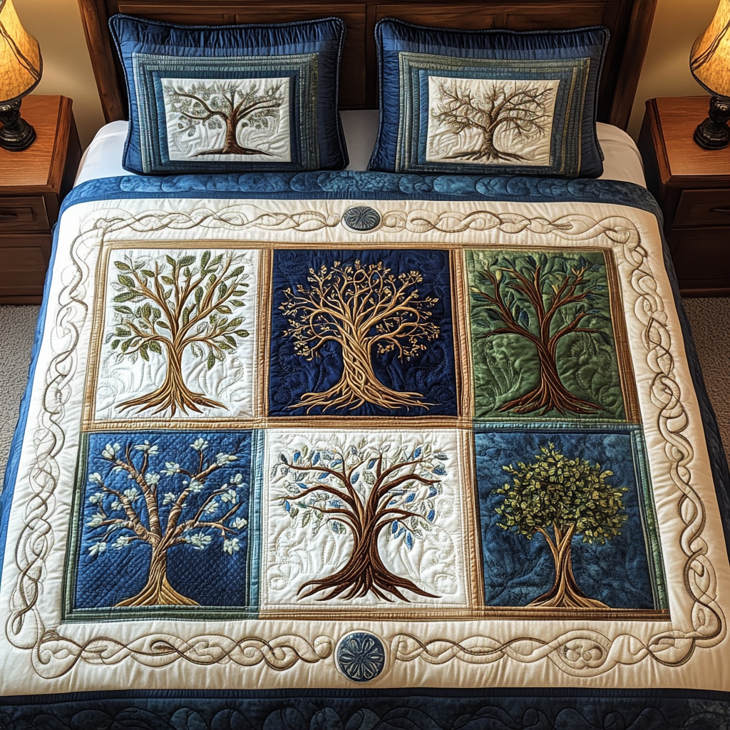 Celestial Arbor Quilt -Piece Quilted Bedding Set VTQ-Myprintsy