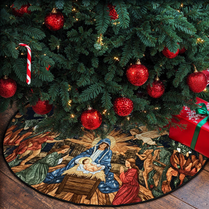 Celestial Blessing Quilted Christmas Tree Skirt-Myprintsy